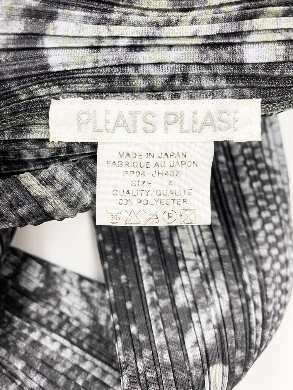 Pleats Please trompe l'oeil cable knit print dress — JAMES VELORIA